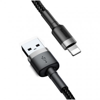 Кабель Baseus cafule Cable USB на lightning 2.4A 1M черно-серый