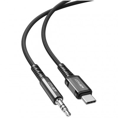 Кабель AUX Acefast C1-08 Type-C - Jack 3.5мм 1.2м - черный