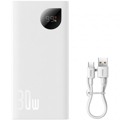 Внешний аккумулятор 10000mAh, 30W Baseus Adaman 2 PPAD040002 - белый