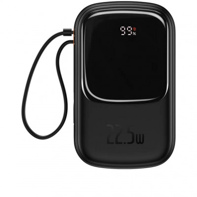 Внешний аккумулятор с выдвижным кабелем Type-C 20000mAh, 22.5W Baseus Qpow Pro PPQD060301 - черный