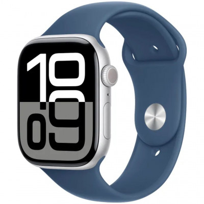 Смарт-часы Apple Watch Series 10 46mm GPS Silver Aluminum Case Denim Sport Band