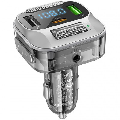 FM-трансмиттер hoco E75 Bravery, Bluetooth, QC3.0, PD 30Вт - черный