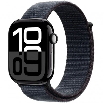 Умные часы Apple Watch Series 10 46mm GPS Jet Black Aluminum Case Ink Sport Loop One Size
