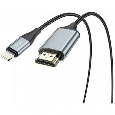 Кабель Hoco UA15 Lightning на HDMI 2M - серый