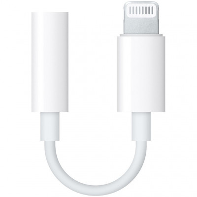 Адаптер переходник AUX Apple Lightning на mini Jack 3.5mm - белый