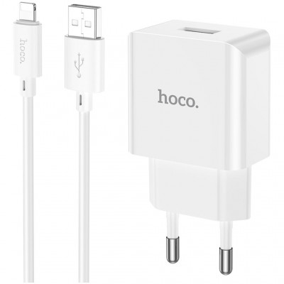 СЗУ Hoco C106A Leisure с кабелем Lightning - белый