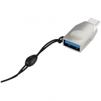 Переходник Hoco UA9 Type-C to USB - серебристый