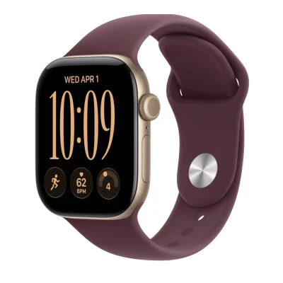 Умные часы Apple Watch Series 12 46mm GPS Light Gold Aluminum Case Burgundy Sport Band M/L
