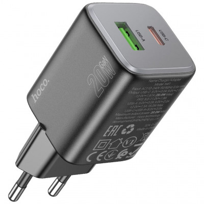 Зарядное устройство Hoco “N41 Almighty” PD20W + QC3.0 - черный