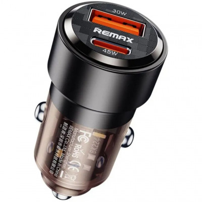 Автомобильное зарядное устройство 75W, QC3.0 1xUSB-A, 1xType-C Remax RCC-360 - черный