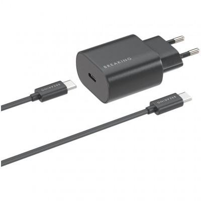 Сетевой адаптер 25W с кабелем Type-C на Type-C Breaking WC15 - черный