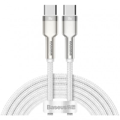 Кабель Baseus Type-C на Type-C 100W 2м CATJK-D02 - белый